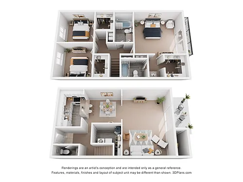 Floor plan 3x2.5 TH 1554 SQ FT
