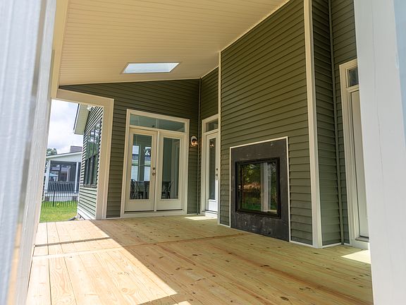 Rear Porch with Fireplace