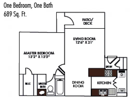 Floor plan 1 Bedroom