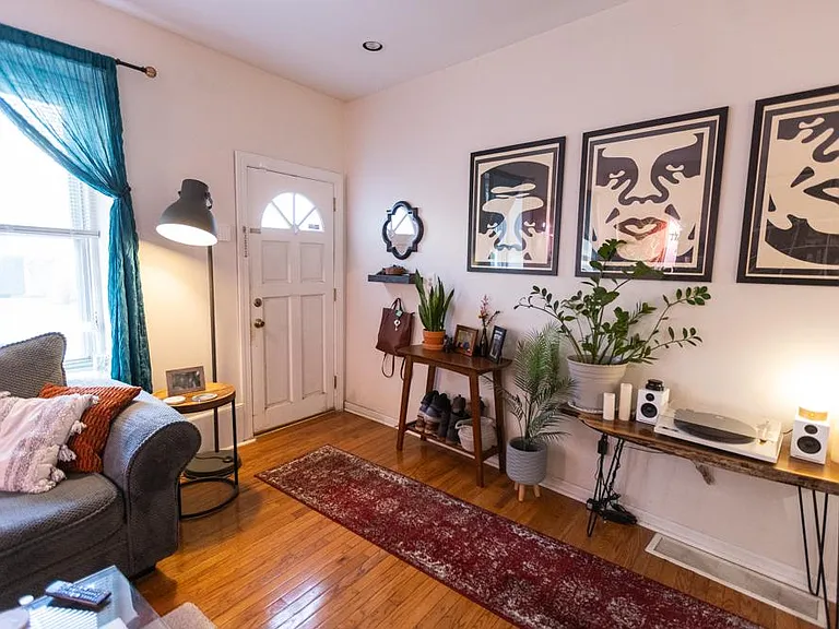 Living room shown with furniture (not included)