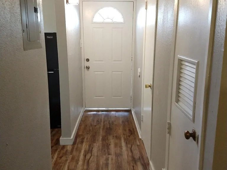 view of the entry way from the living room