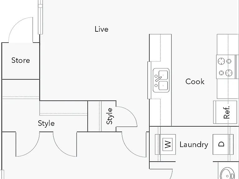 1 Bed 1 Bath Floorplan 1 Bed 1 Bath Floorplan