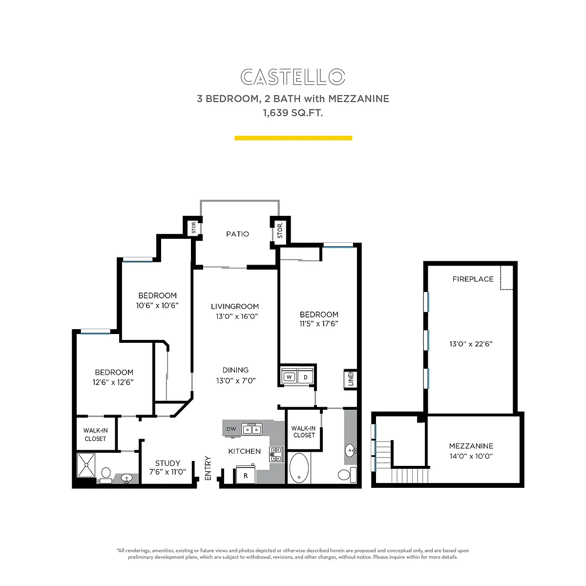 Floor plan Castello with Mezzanine