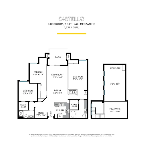 Floor plan Castello with Mezzanine
