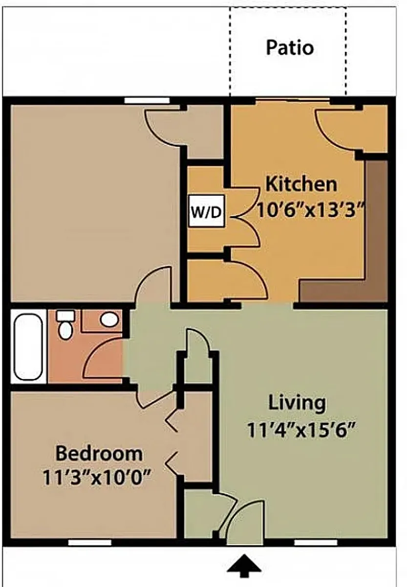 Floor plan 2x1B - R