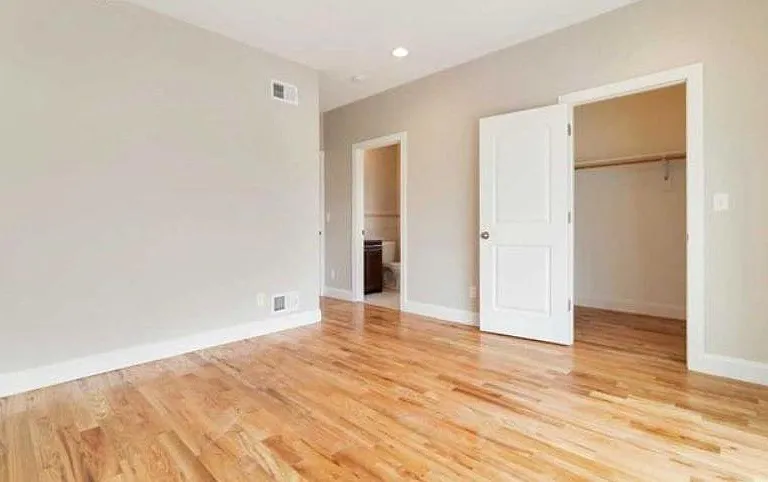Master bedroom: walk-in closet and bathroom
