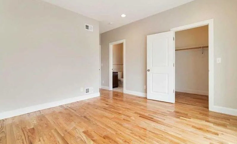 Master bedroom: walk-in closet and bathroom