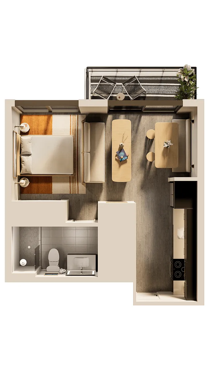 Floor plan Ditch Plains Studio