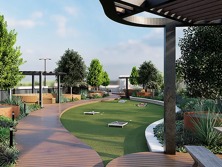 Rooftop Amenity Rendering 1