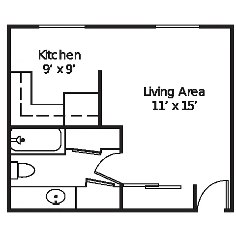 Floor plan Renovated Studio