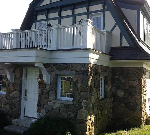 North end of carriage house.