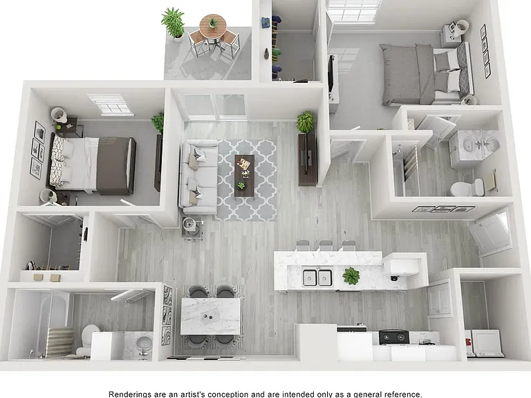 A photo of our 2x2 floor plan, The Indigo.