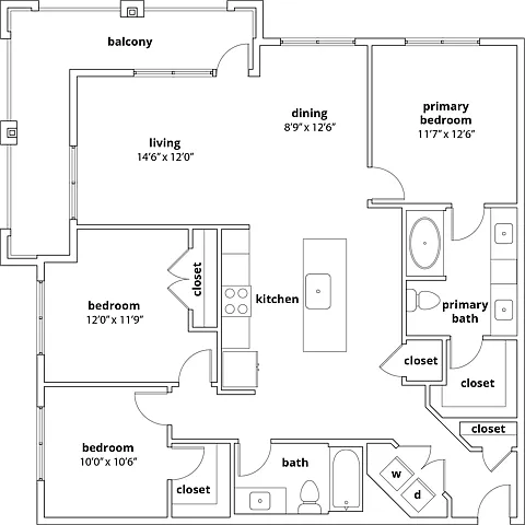 C1 3 Bedroom Floor Plan C1 3 Bedroom Floor Plan