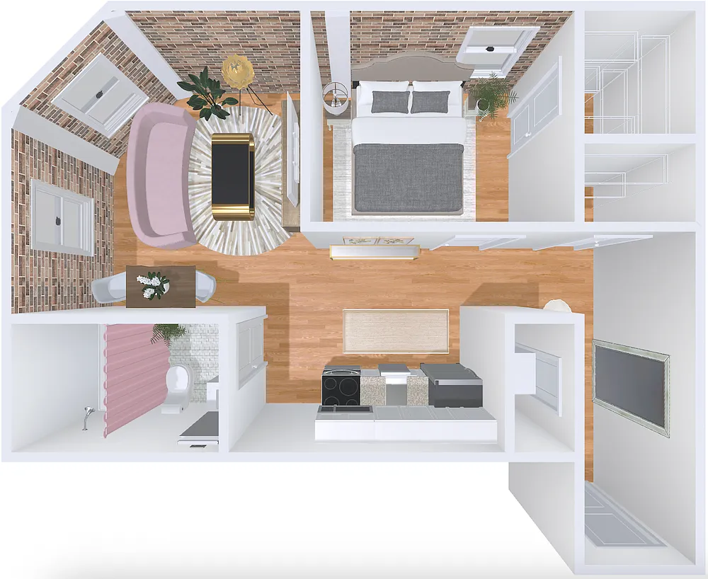 Floor plan 1bd/1b 5