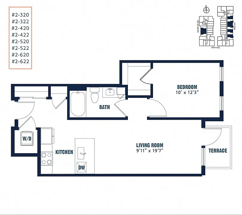 Floor plan Quin 1 Bedroom A3