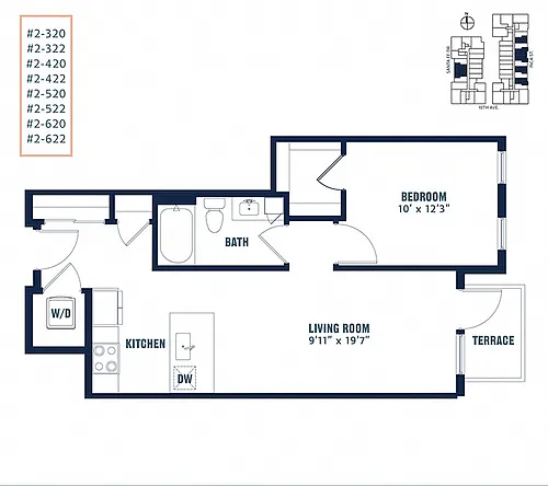 Floor plan Quin 1 Bedroom A3