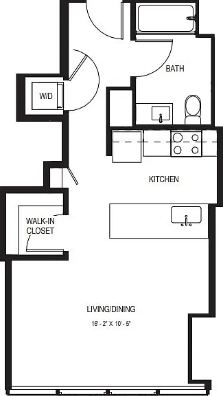 Studio Stu-07 - 493 Sq. Ft. - Floors 5-25 Studio Stu-07 - 493 Sq. Ft. - Floors 5-25