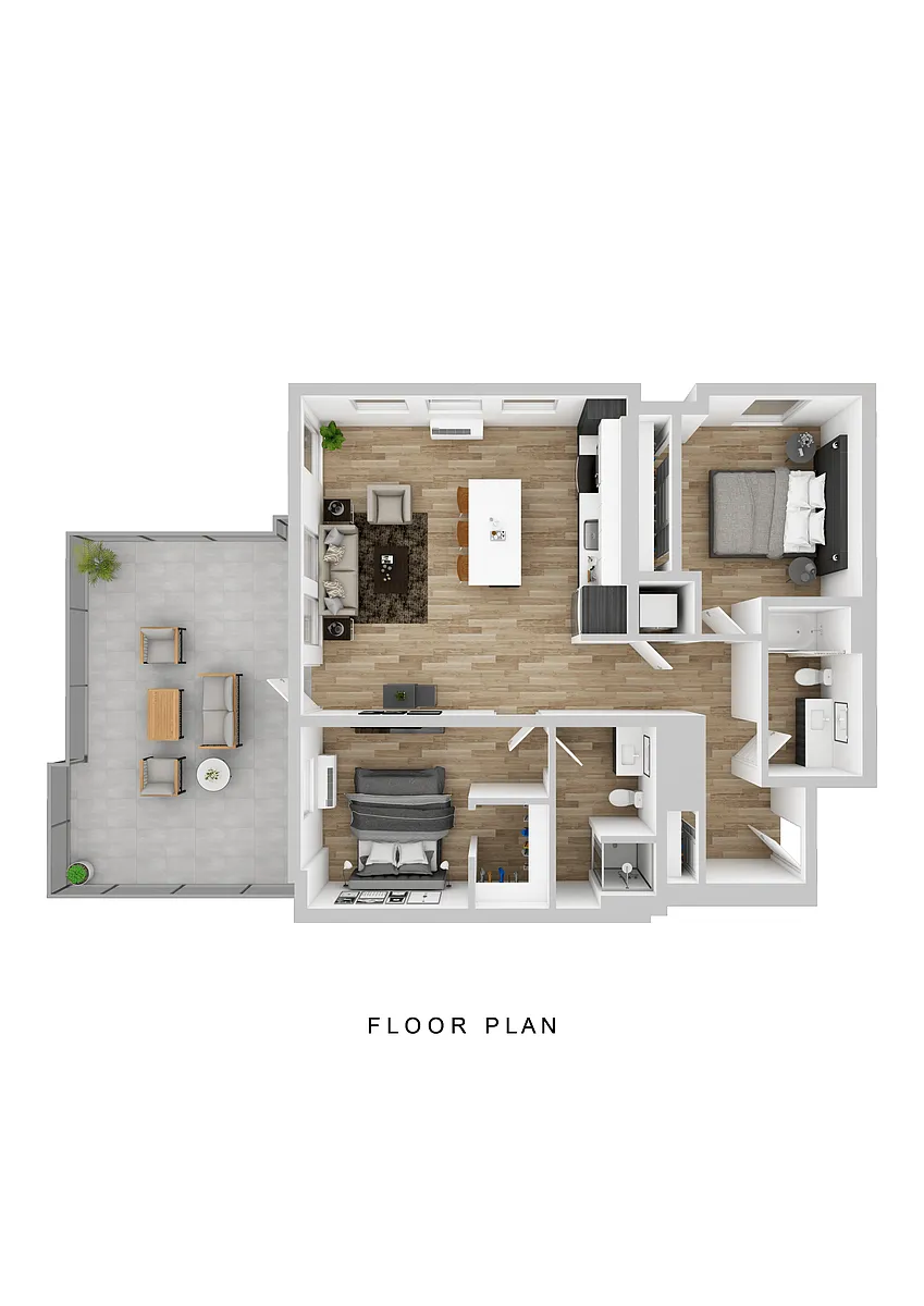 Floor plan Cascara - 2 Bed A1 Patio