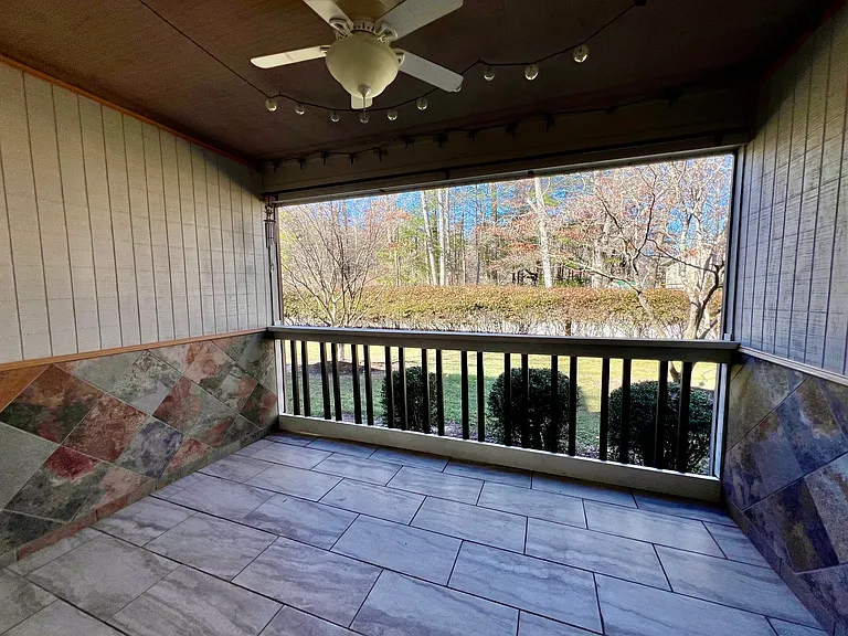 screened porch before ceiling was painted white