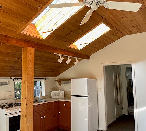 bright living/kitchen area