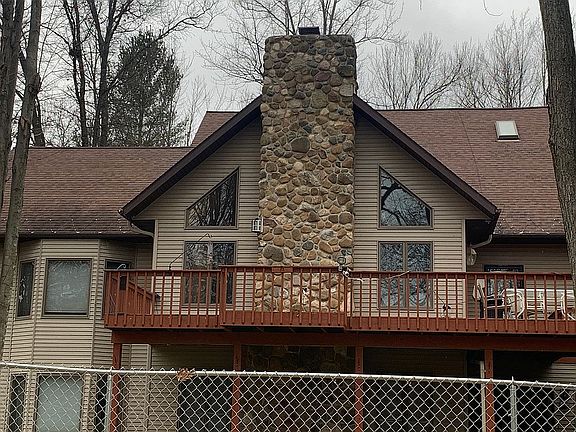 River stone chimney basement