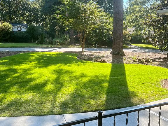 View of front yard from picture window