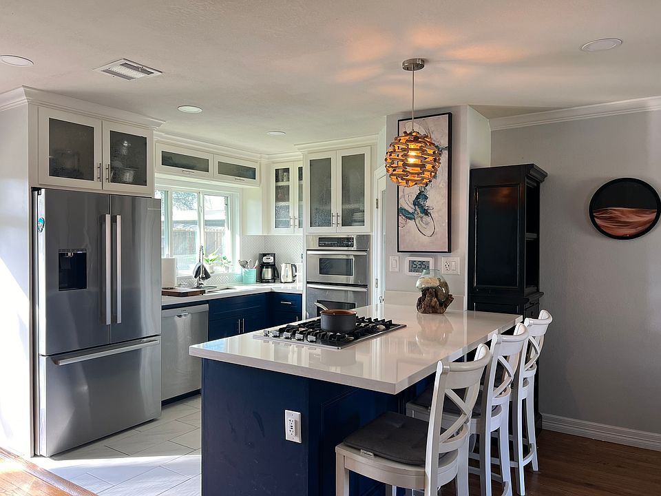 Kitchen with stainless steel appliances