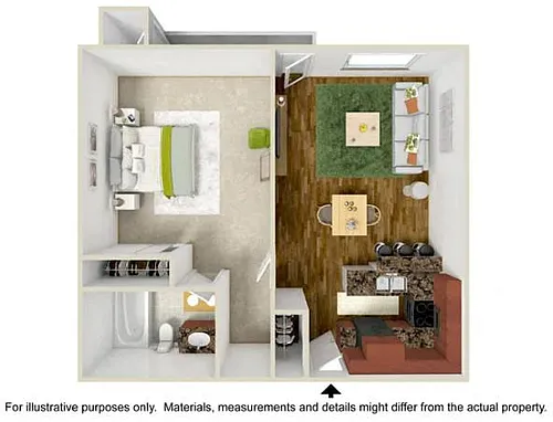 Floor plan 1 Bedroom 1 Bath