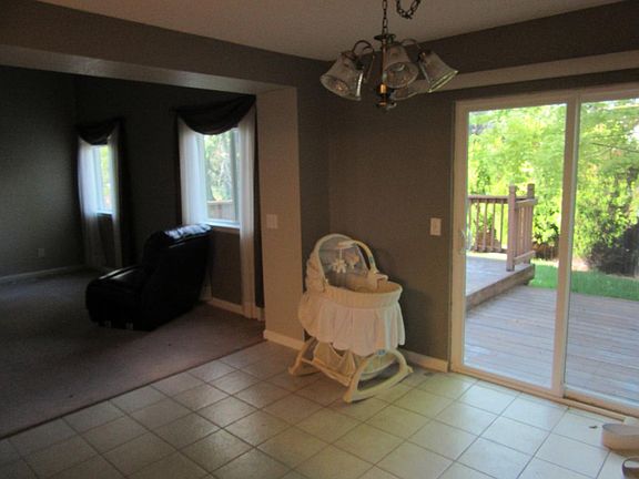 Dining area leading to backyard
