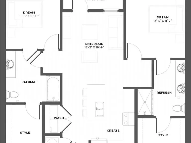 B2 floor plan The Lacy at South Main