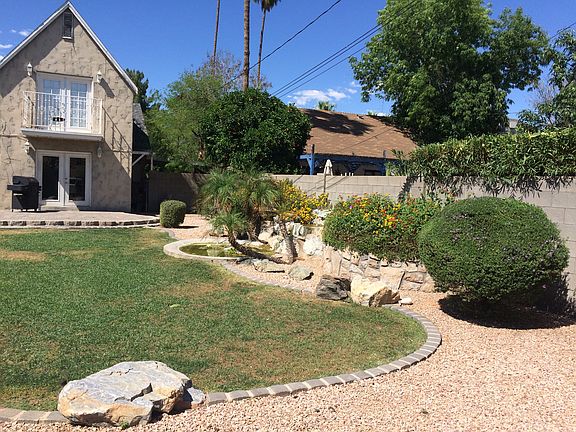 Backyard with fountain
