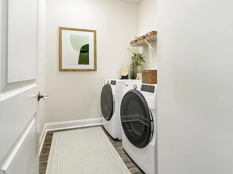 In-home laundry at Amavi Brier Creek, offering everyday convenience within a thoughtfully designed Single-Family home setting in Durham.