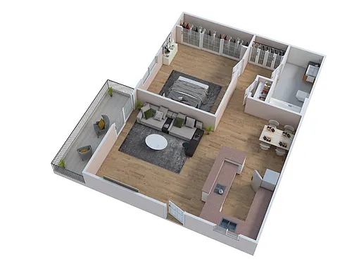 Floor plan 1 Bed 1 Bath