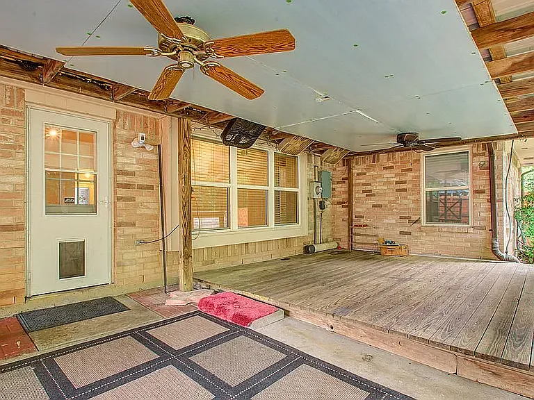 Covered patio, perfect for relaxing or outdoor dining.