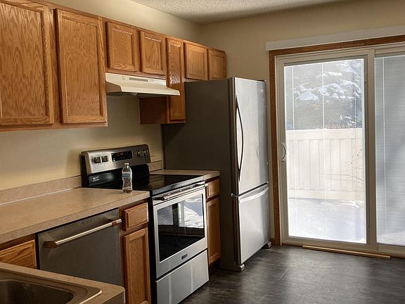 Kitchen with patio view.