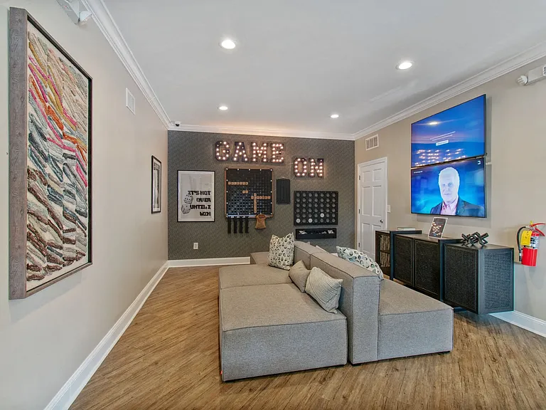 Spacious clubhouse with cozy seating