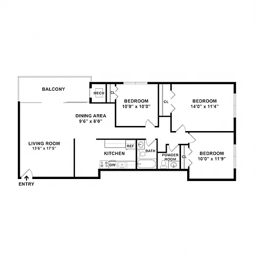 Floor plan 3 Bedroom