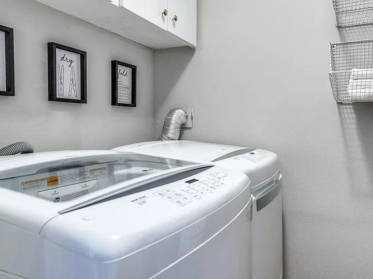 Full Sized Washer and Dryer.