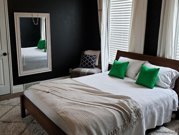 Wall have since been painted neutral white.