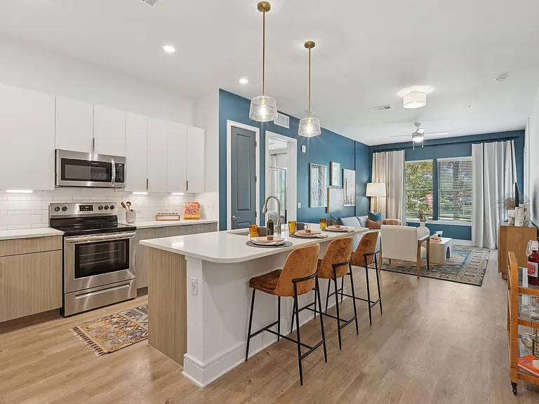Kitchen, Dining Area, & Living Room