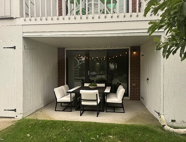 Private patio off living room