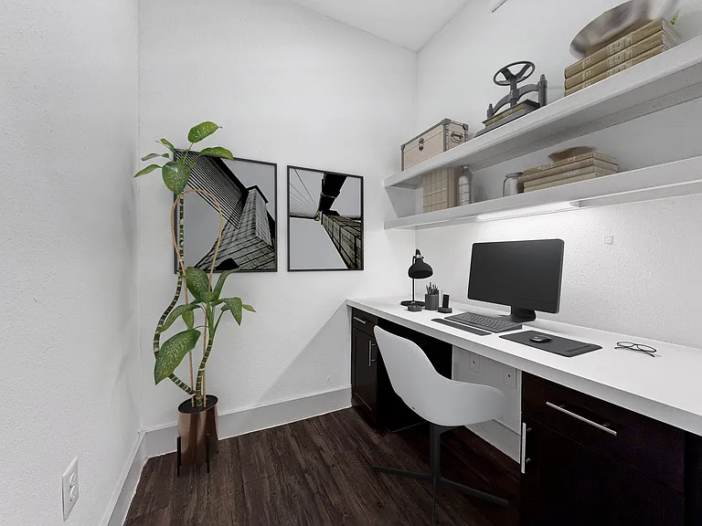 Transform your productivity with this chic and functional home office design.