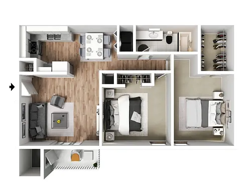 Floor plan 2 x 1 Chester