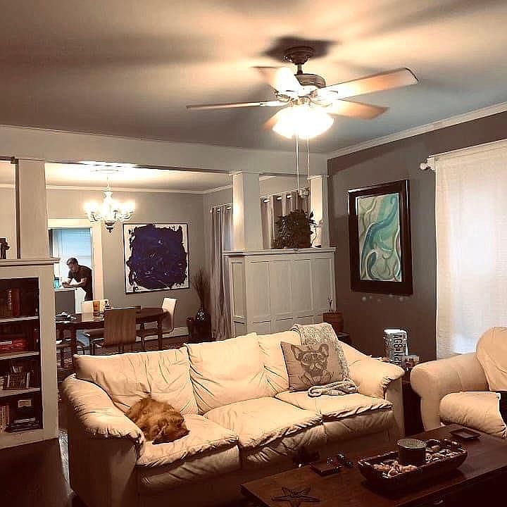 Living room looking into din