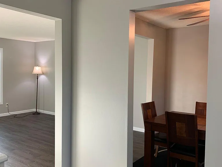 View from kitchen showed for Dining and Living room