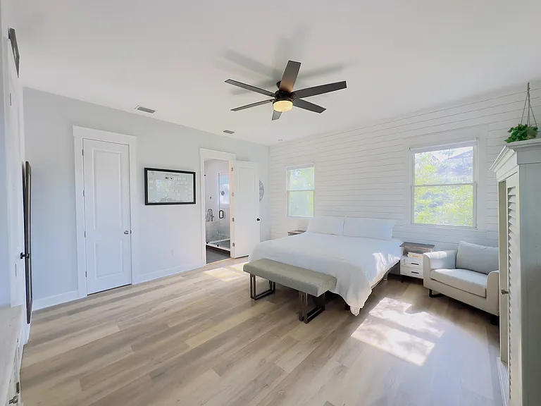 Master Bedroom; Shiplap wall recently added