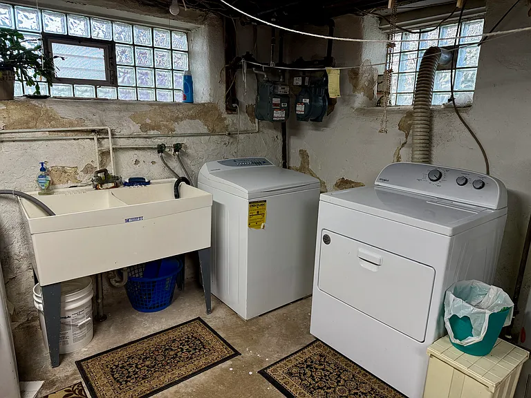 Washer and dryer in basement