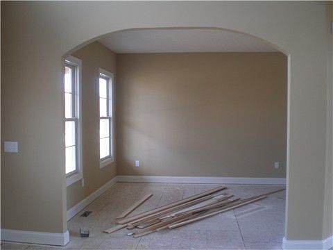 Arched entry into the formal living room
