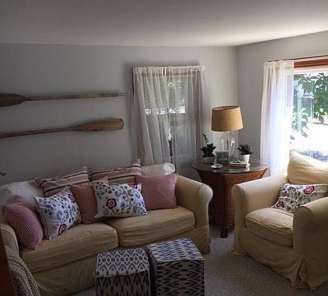 Front room with larg screen smart TV