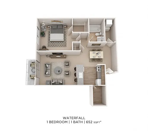 Floor plan One Bedroom - 652 sqft